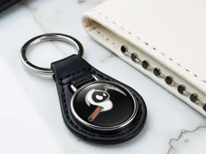 Leather Key Ring High-Quality Domed Luxury Look